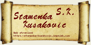 Stamenka Kušaković vizit kartica